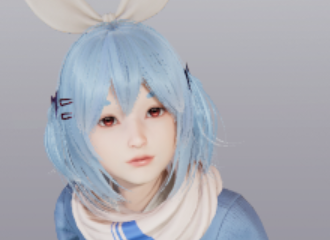 AI少女可爱蓝发小兔子MOD(淘气迷人)-S14资源网