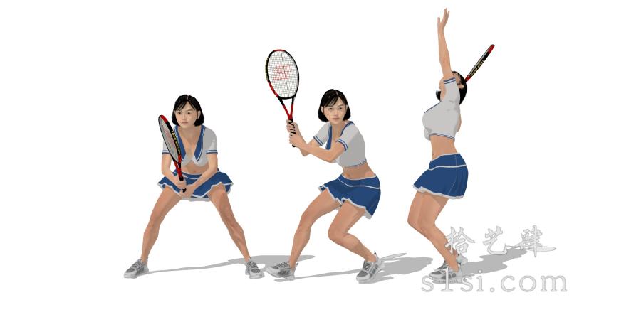 网球 运动 美女 女人 女孩 人物【ID：13779】-拾艺肆